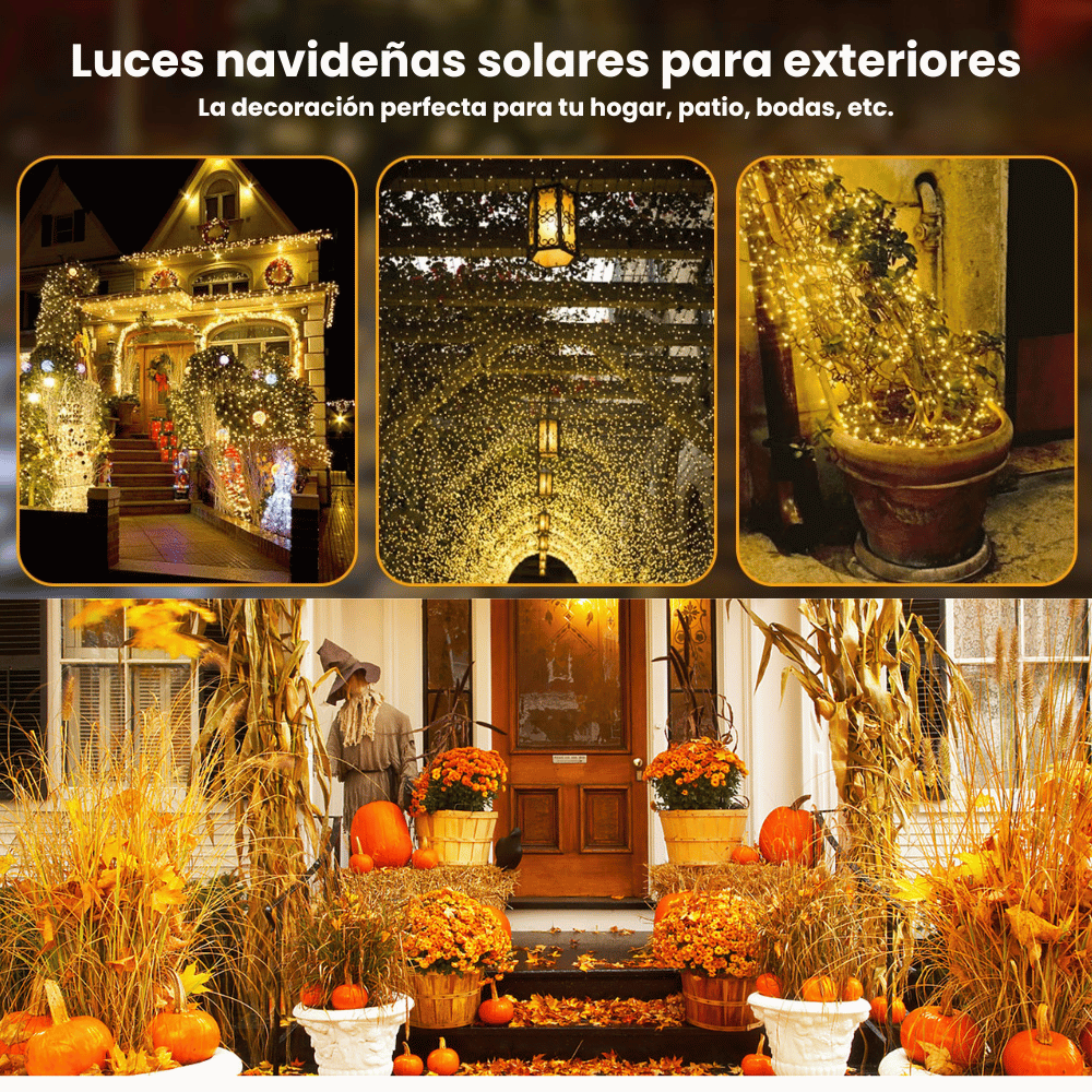 Compra 1 Lleva la 2 Gratis - Luces Solares Navideñas