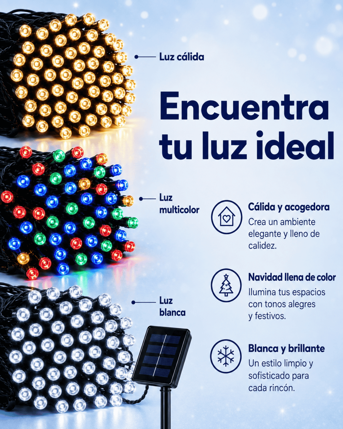 Compra 1 Lleva 3 - Luces Solares Navideñas