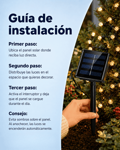 Compra 1 Lleva 3 - Luces Solares Navideñas
