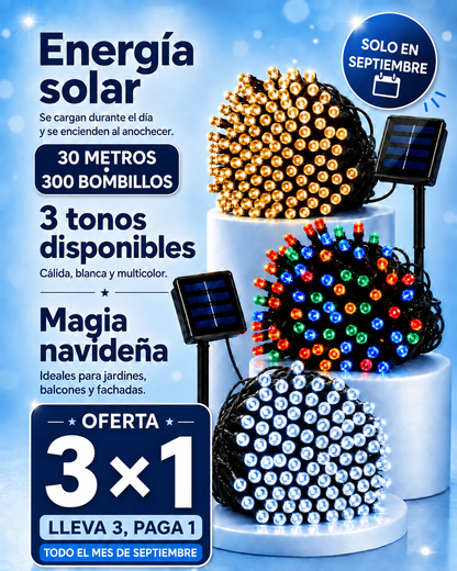 Compra 1 Lleva 3 - Luces Solares Navideñas