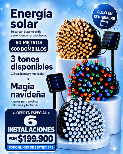 Compra 6 Instalaciones - Luces Solares Navideñas (Copia)