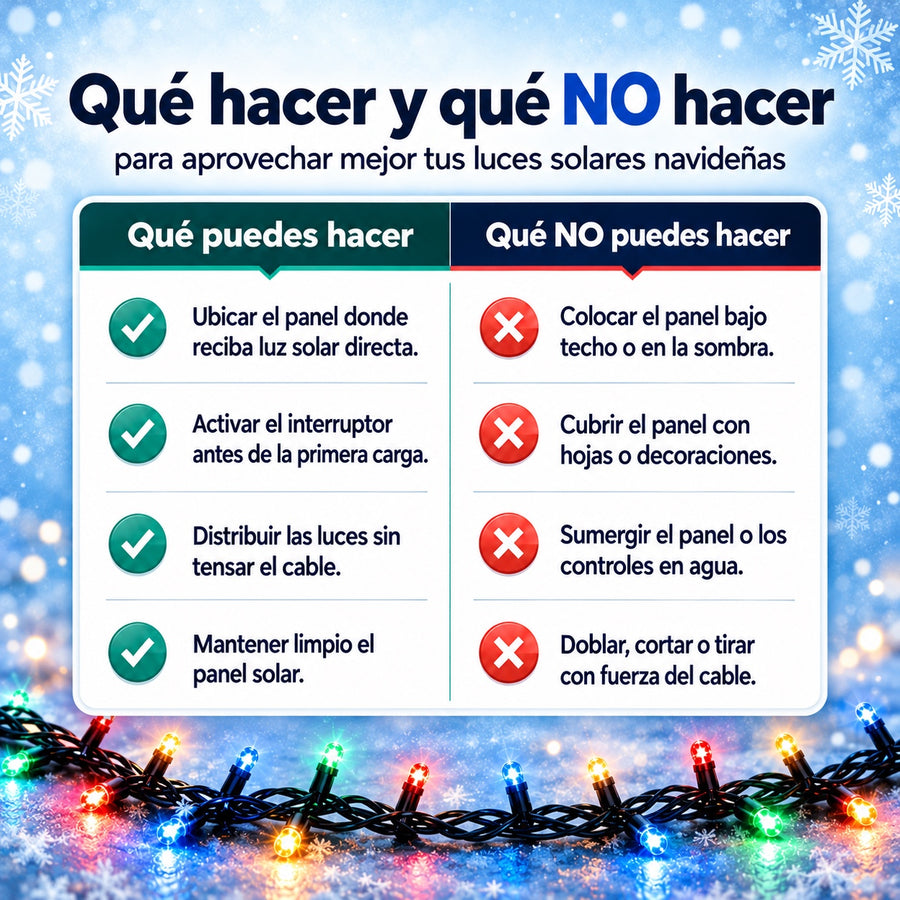 Consejos y cuidados de luces solares